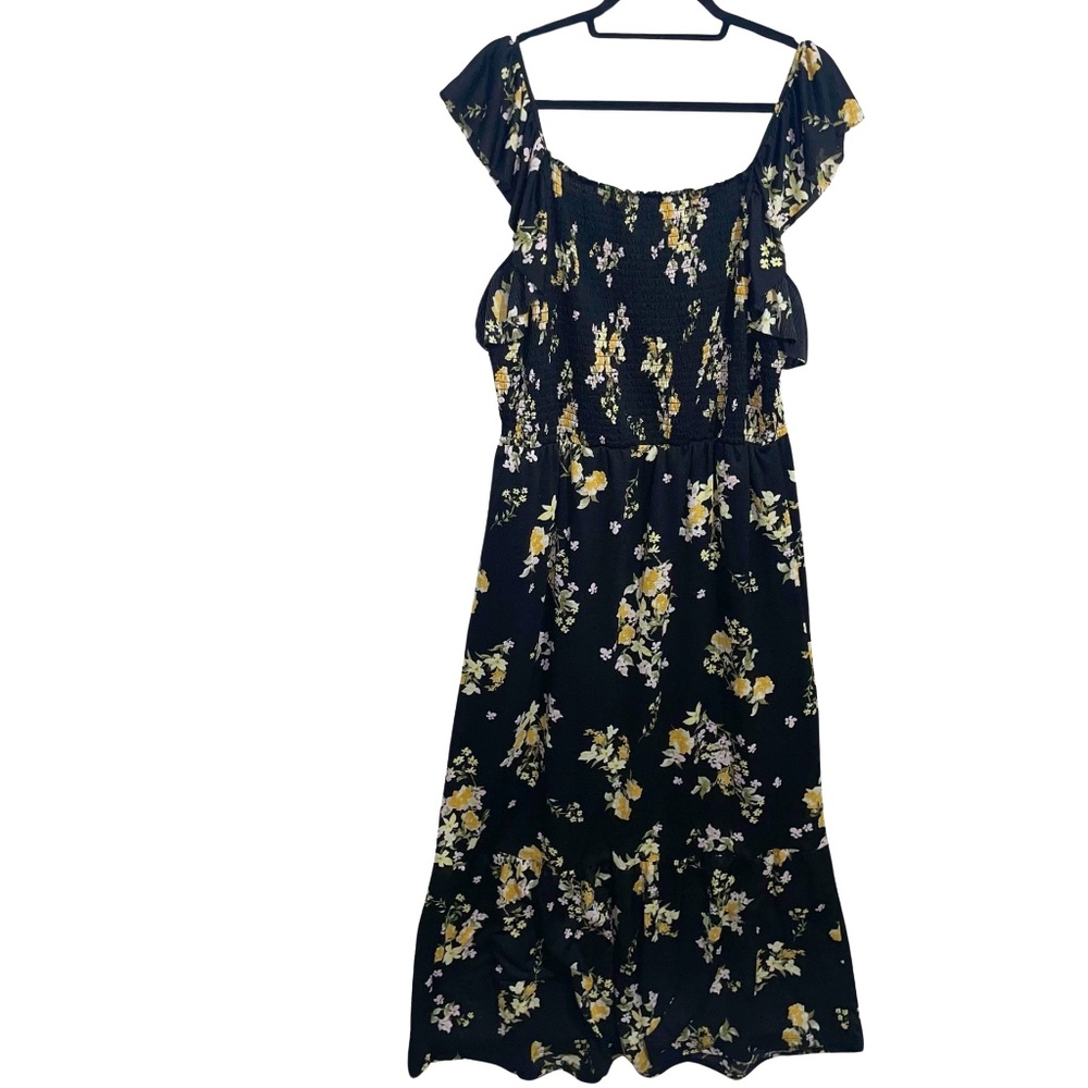 Liberty Love Women's Short Ruffled Sleeve Maxi Off Shoulder Dress Sz 2XL